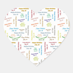 Adesivo Coração Julho, 23 Aniversário