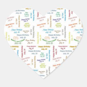 Adesivo Coração Julho, 25 Aniversário