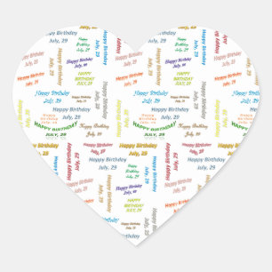 Adesivo Coração Julho, 29 Aniversário