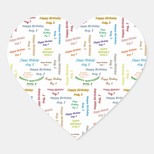 Adesivo Coração Julho, 2 Aniversário (Frente)