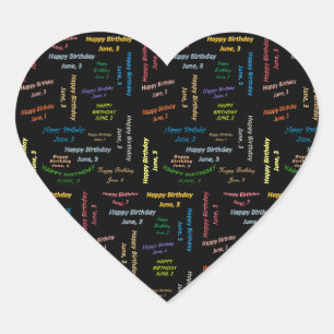 Adesivo Coração June, 3 Birthday Sticker