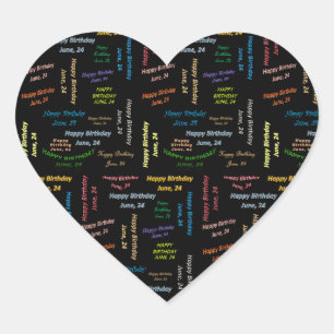 Adesivo Coração Junho, 24 Aniversário