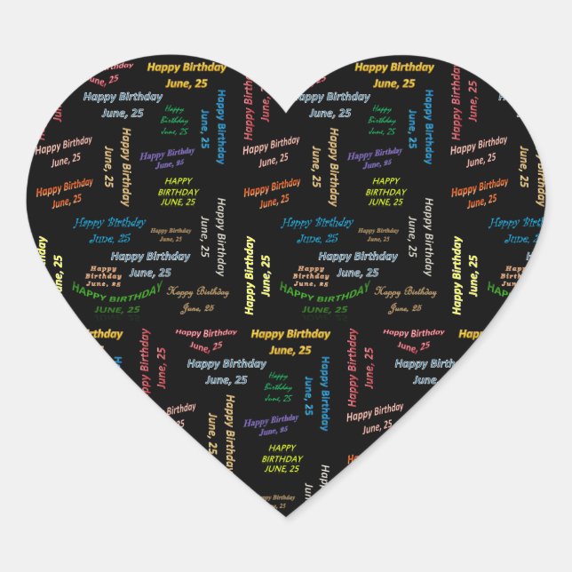 Adesivo Coração Junho, 25 Aniversário (Frente)