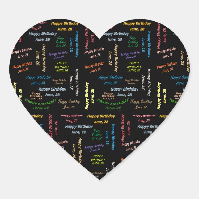 Adesivo Coração Junho, 28 Aniversário