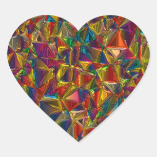 Adesivo Coração Kaleidoscope Vidro Estreito Vidro Vidro Vinhetas