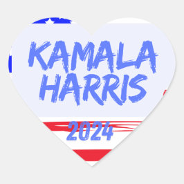 Adesivo Coração Kamala Harris Heart
