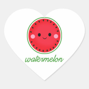 Adesivo Coração Kawaii Watermelon