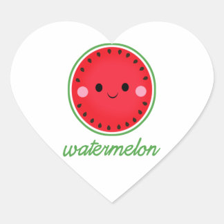 Adesivo Coração Kawaii Watermelon