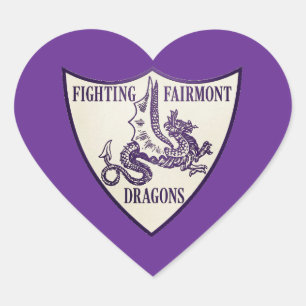 Adesivo Coração Kettering, Ohio Fighting Fairmont Dragons Logo