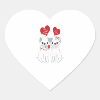 Adesivo Coração Kids Matching Valentines Pug Dog Lover Gift