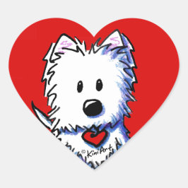 Adesivo Coração KiniArt Westie Red Heart Stickers