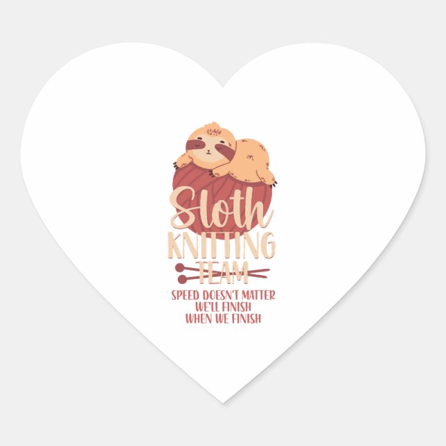 Adesivo Coração Knitter Sloth Sloth (Frente)