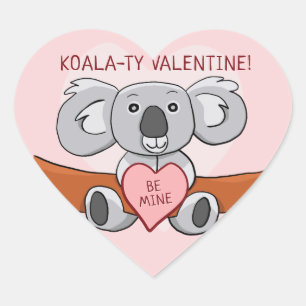 Adesivo Coração Koala Koality Seja Meu Namorados