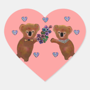 Adesivo Coração Koala Luv você
