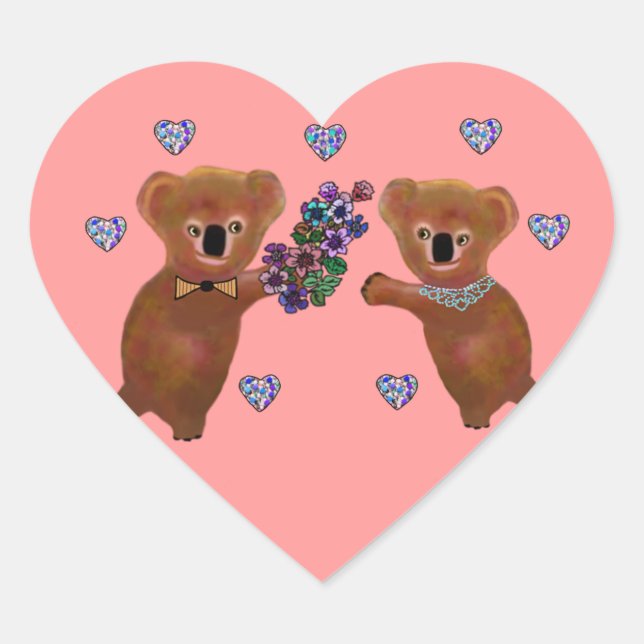 Adesivo Coração Koala Luv You (Frente)