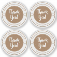 Coração Kraft Transparente Obrigado Rótulos De Pau