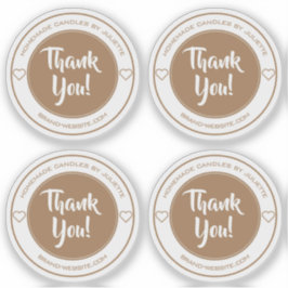 Adesivo Coração Kraft Transparente Obrigado Rótulos De Pau