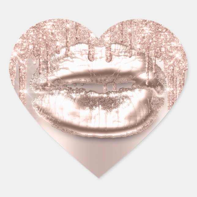 Adesivo Coração Lábios de maquilhagem - Glitter Glitter 16ª Bridal (Frente)