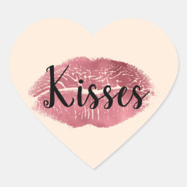 Adesivo Coração Lábios Kisses