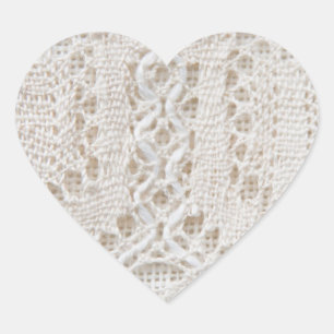 Adesivo Coração Lace branco da Vintage