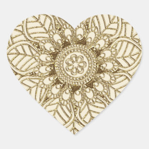 Adesivo Coração Laço de Mehndi (etiquetas Coração-dadas forma)