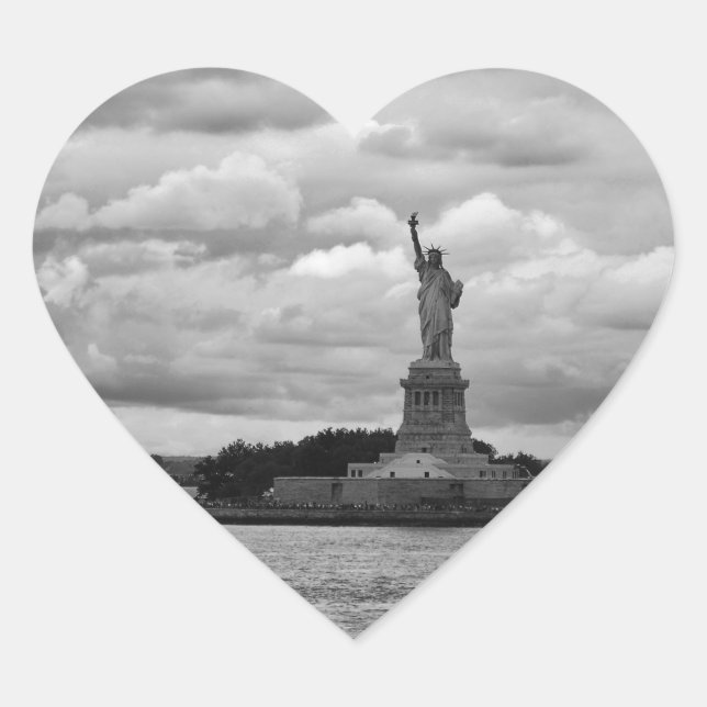 Adesivo Coração Lady Liberty. Estátua da Liberdade, EUA (Frente)