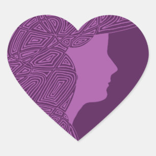 Adesivo Coração Lady Purple Heart Stickers