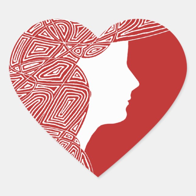 Adesivo Coração Lady Red Heart Stickers (Frente)