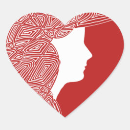 Adesivo Coração Lady Red Heart Stickers