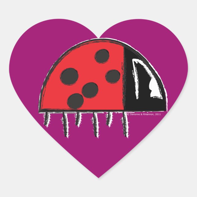 Adesivo Coração Ladybug Heart Sticker (Frente)