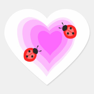 Adesivo Coração Ladybug Love
