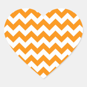 Adesivo Coração Laranja Escuro Zigzag