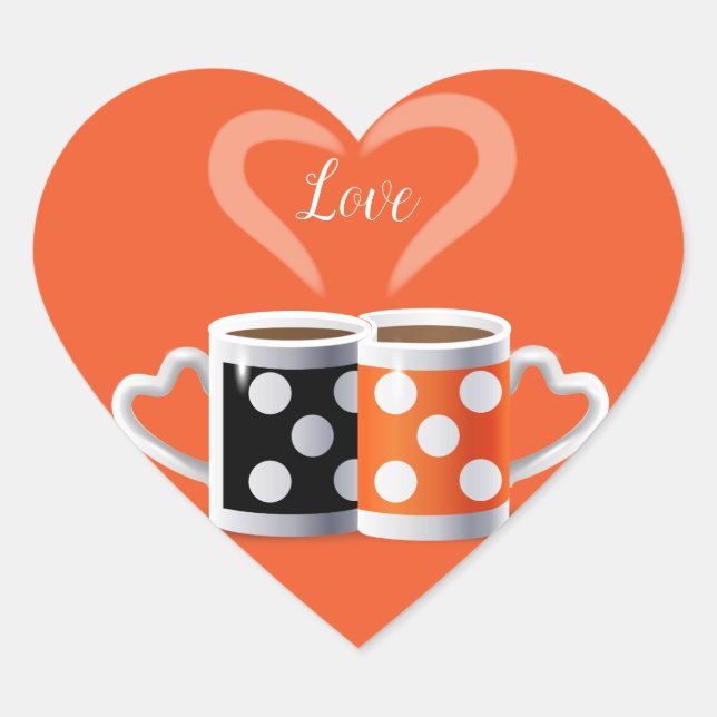 Adesivo Coração Laranja + Preto ou Pertencemos Juntos (Frente)