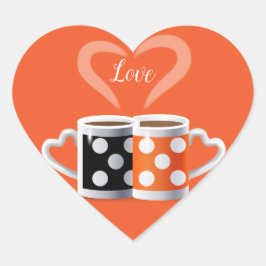 Adesivo Coração Laranja + Preto ou Pertencemos Juntos