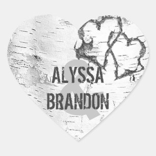 Adesivo Coração Latido de Bicicleta Branca Rústico