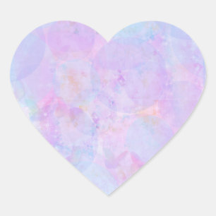 Adesivo Coração Lavanda de Pastel e Design de Círculo Azul - Coraç