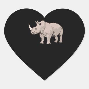 Adesivo Coração Legal Rhino Cute Chubby Rhino