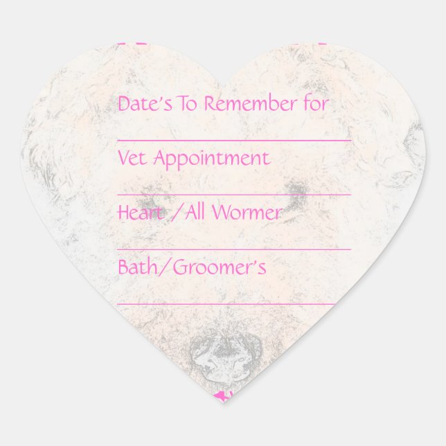 Adesivo Coração Lembretes Cor-de-Rosa (Frente)