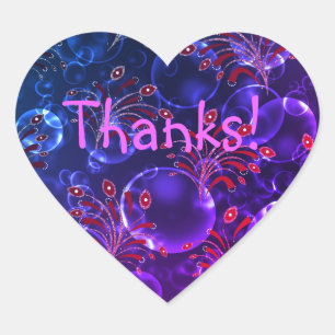 Adesivo Coração Lentes azuis, bokeh