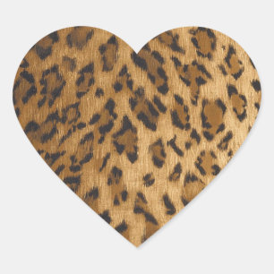 Adesivo Coração Leopard Imprime as iniciais de um monograma