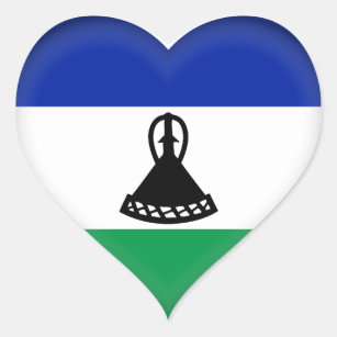Adesivo Coração Lesoto Flag