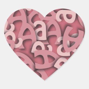 Adesivo Coração Letra A Rosa