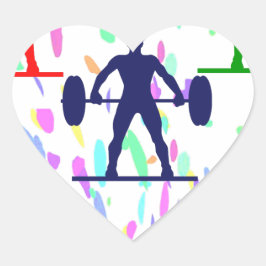 ADESIVO CORAÇÃO LEVANTAMENTO DE PESO