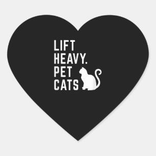 Adesivo Coração Levante Gatos Pesados De Pet - Engraçado Funciona