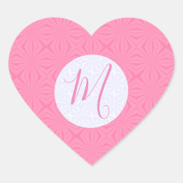 Adesivo Coração Light Pink Squiggly Squares Personalized Initial