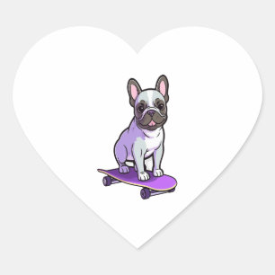 Adesivo Coração Lilac French Bulldog 3