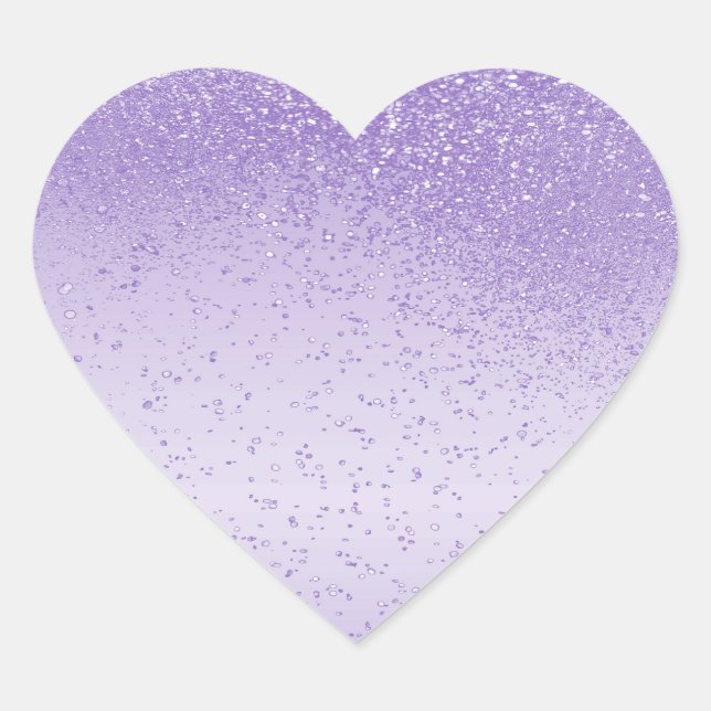 Adesivo Coração Lilás Glitter Roxo (Frente)