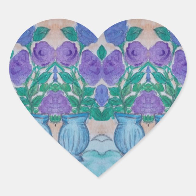 Adesivo Coração lilases (Frente)