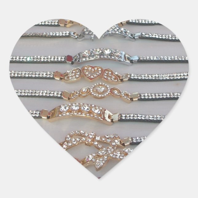 Adesivo Coração Linda coleção de design de arte cardíaca de Jewelr (Frente)