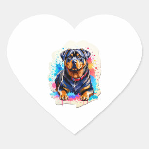 Adesivo Coração Linda Rottweiler